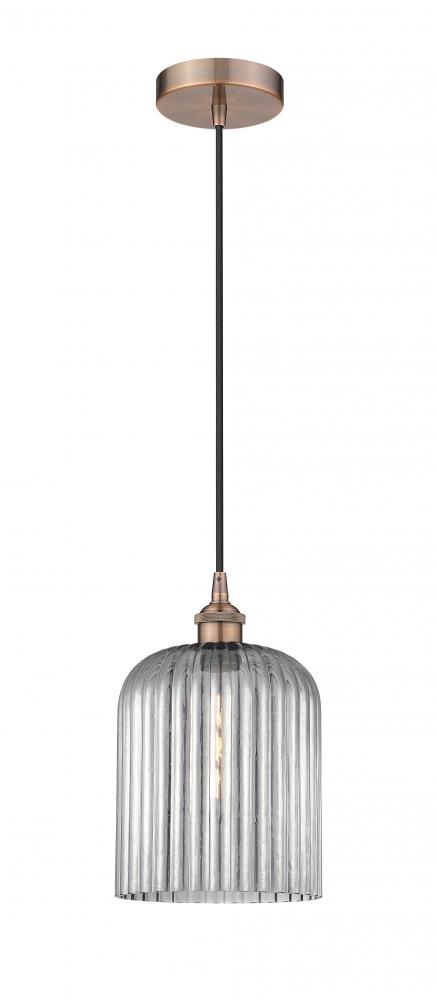 Bridal Veil - 1 Light - 5 inch - Antique Copper - Cord hung - Mini Pendant