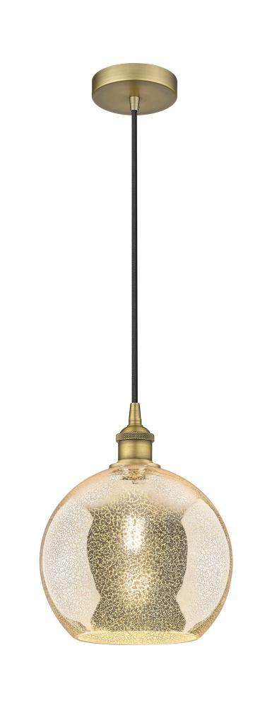 Athens - 1 Light - 10 inch - Brushed Brass - Cord hung - Mini Pendant
