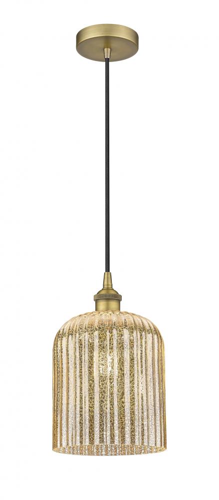 Bridal Veil - 1 Light - 5 inch - Brushed Brass - Cord hung - Mini Pendant
