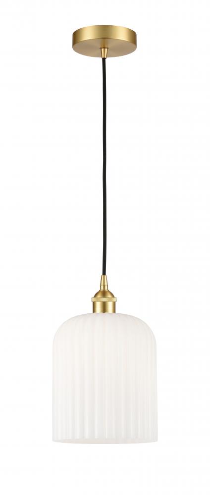 Bridal Veil - 1 Light - 5 inch - Satin Gold - Cord hung - Mini Pendant