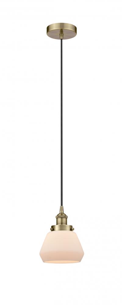 Fulton - 1 Light - 7 inch - Antique Copper - Cord hung - Mini Pendant