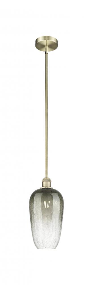 Brookhaven Flute - 1 Light - 7 inch - Antique Brass - Stem hung - Mini Pendant