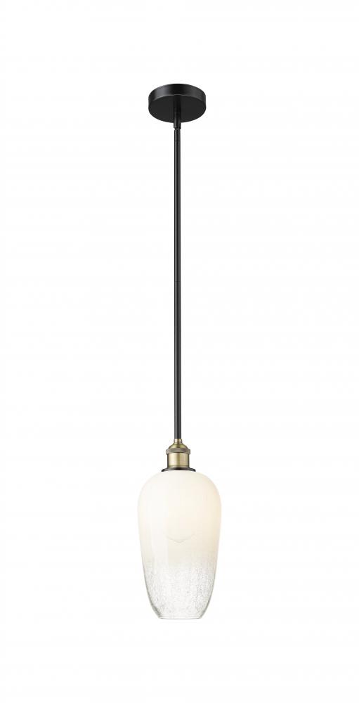 Brookhaven Flute - 1 Light - 7 inch - Black Antique Brass - Stem hung - Mini Pendant