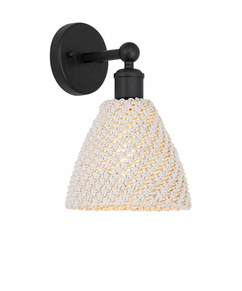 Bristol Natural - 1 Light - 8 inch - Matte Black - Sconce