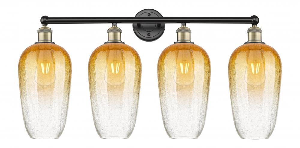 Brookhaven Flute - 4 Light - 34 inch - Black Antique Brass - Bath Vanity Light