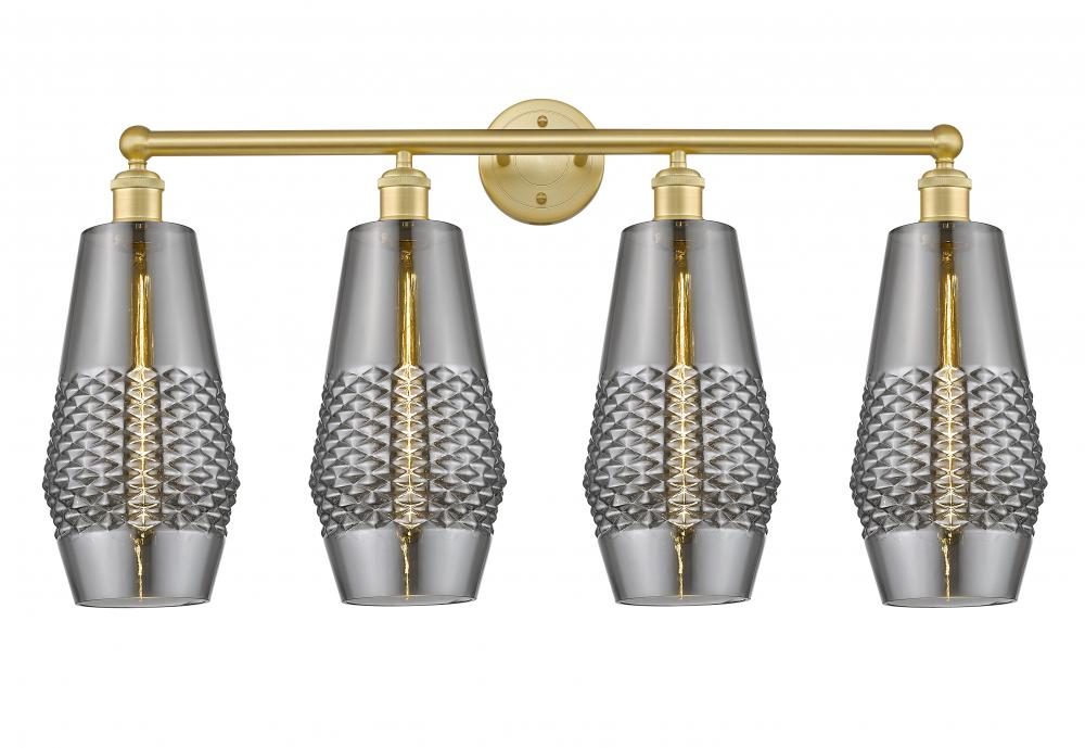 Windham - 4 Light - 34 inch - Satin Gold - Bath Vanity Light