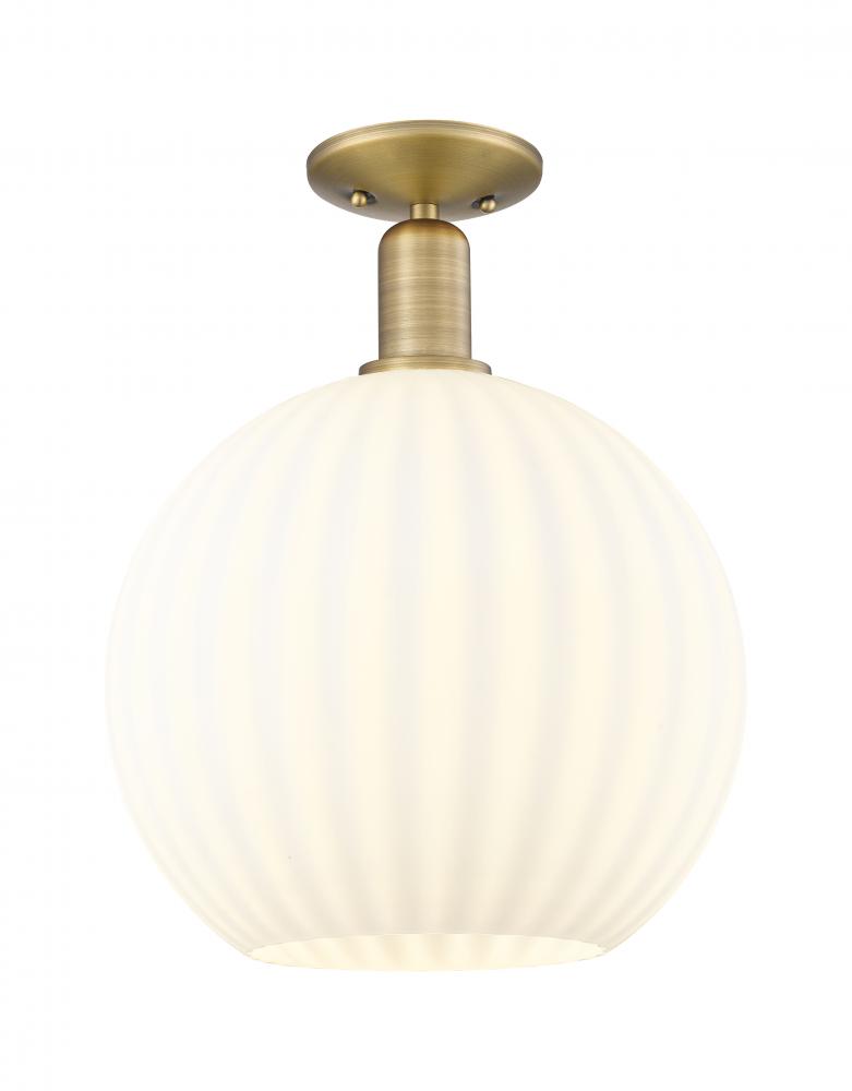 White Venetian - 1 Light - 12 inch - Antique Copper - Semi-Flush Mount