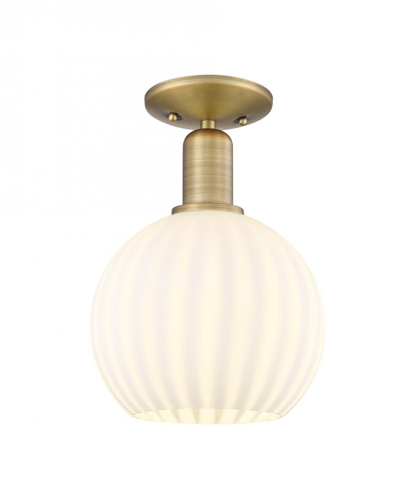 White Venetian - 1 Light - 8 inch - Antique Copper - Semi-Flush Mount