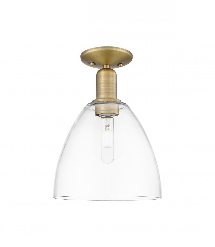 Bristol - 1 Light - 9 inch - Brushed Brass - Semi-Flush Mount