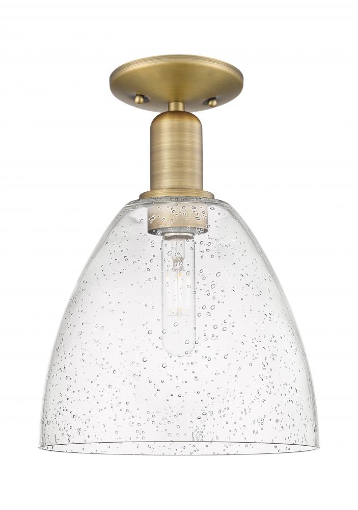 Bristol - 1 Light - 9 inch - Brushed Brass - Semi-Flush Mount