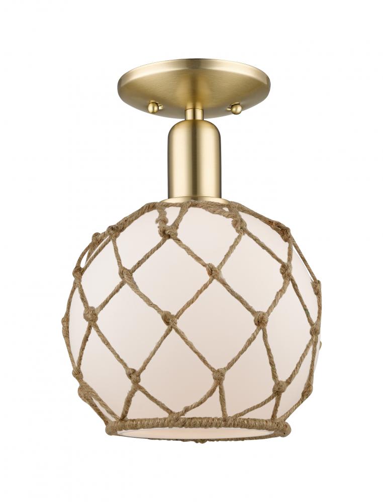 Farmhouse Rope - 1 Light - 8 inch - Champagne Bronze - Semi-Flush Mount