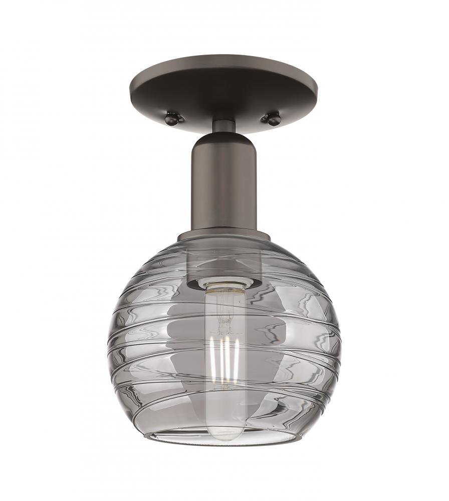 Athens Deco Swirl - 1 Light - 6 inch - Oil Rubbed Bronze - Semi-Flush Mount