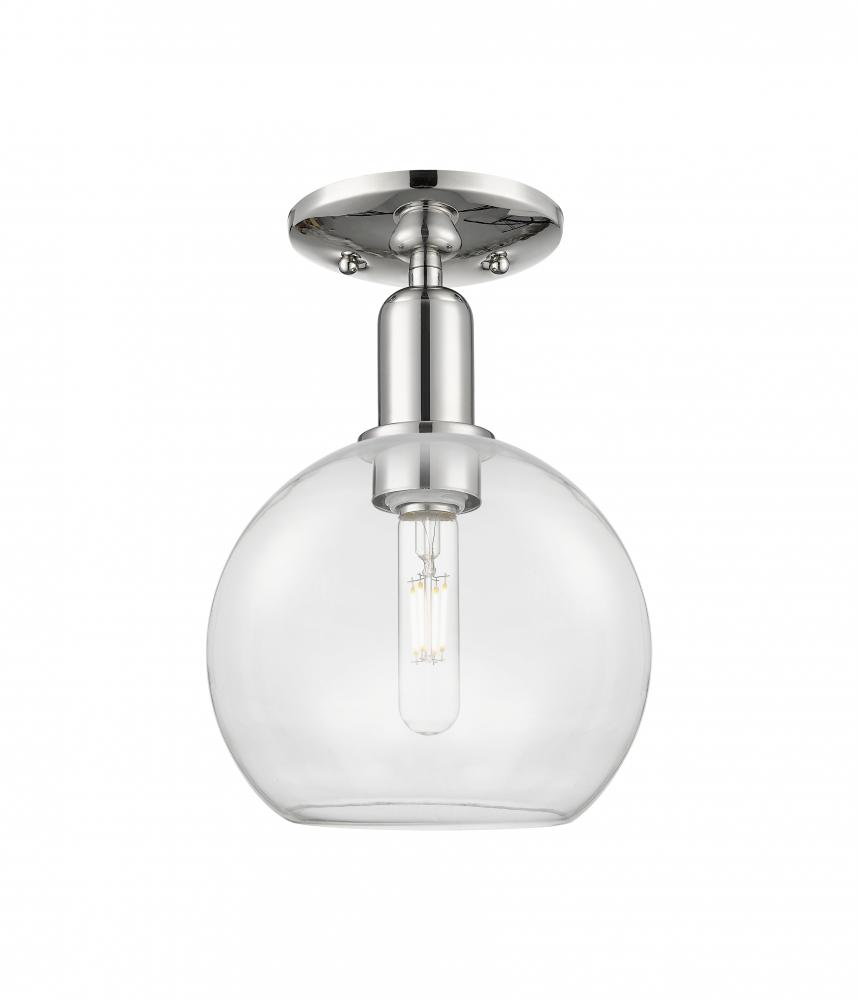 Athens - 1 Light - 8 inch - Polished Nickel - Semi-Flush Mount
