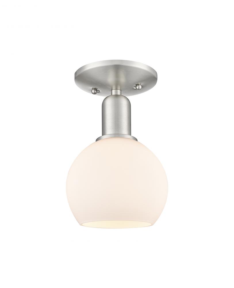 Athens - 1 Light - 6 inch - Brushed Satin Nickel - Semi-Flush Mount