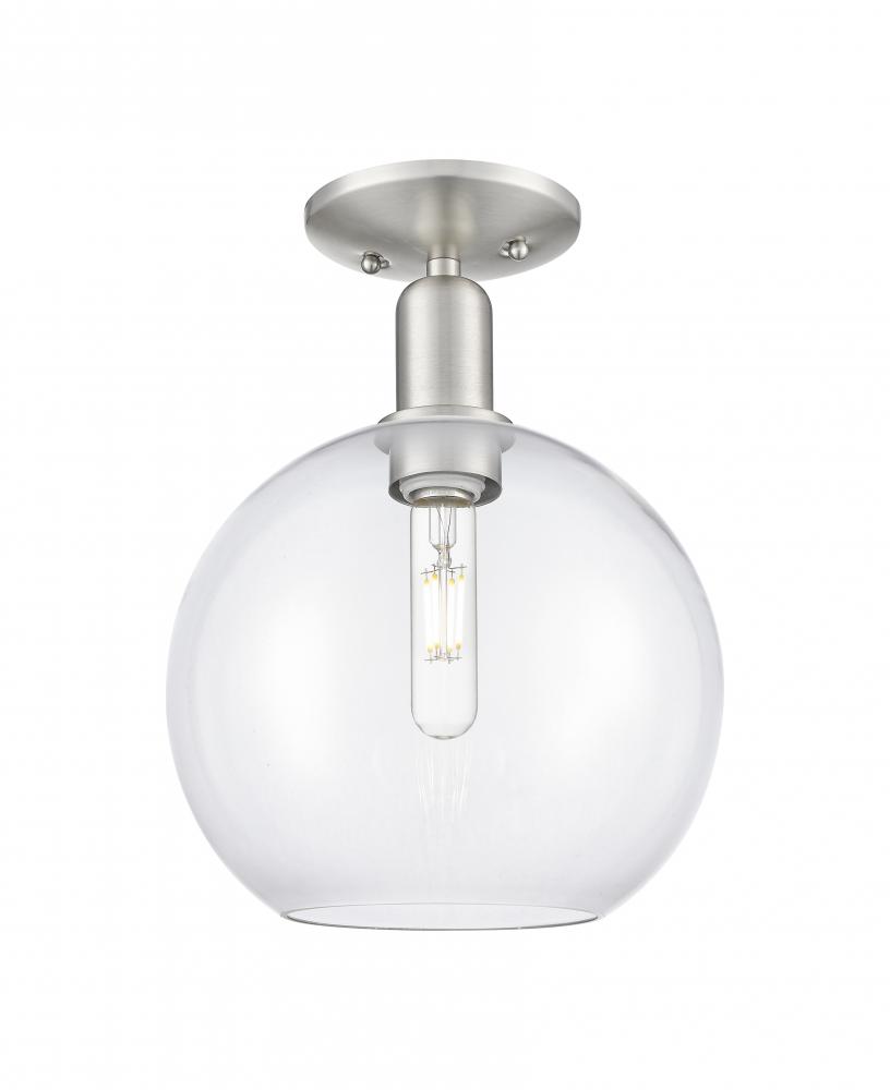 Athens - 1 Light - 10 inch - Brushed Satin Nickel - Semi-Flush Mount