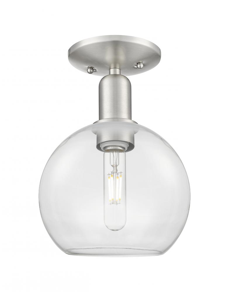 Athens - 1 Light - 8 inch - Brushed Satin Nickel - Semi-Flush Mount