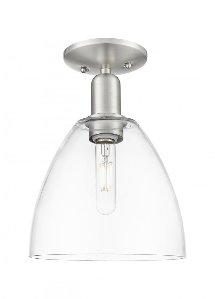 Bristol - 1 Light - 9 inch - Brushed Satin Nickel - Semi-Flush Mount