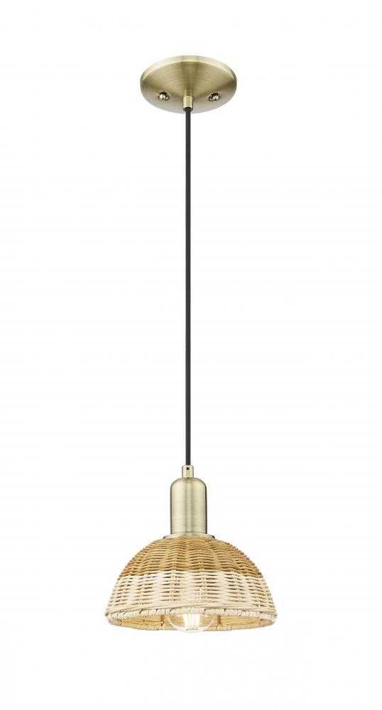 Natural Ballston Dome - 1 Light - 6 inch - Oil Rubbed Bronze - Cord hung - Mini Pendant