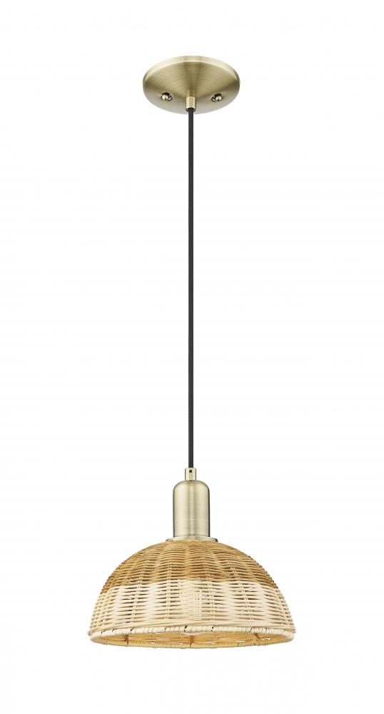 Natural Ballston Dome - 1 Light - 6 inch - Champagne Bronze - Cord hung - Mini Pendant