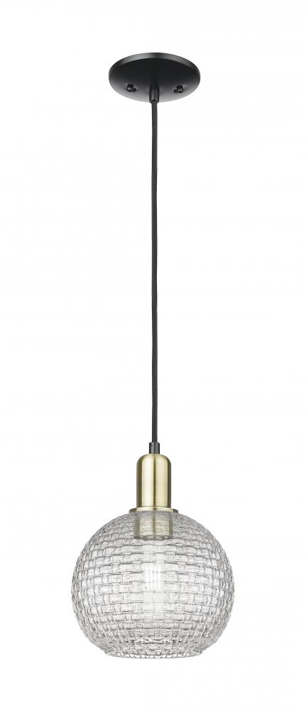 Athens - 1 Light - 8 inch - Black Antique Brass - Cord hung - Mini Pendant