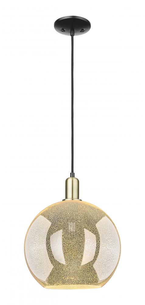 Athens - 1 Light - 12 inch - Black Antique Brass - Cord hung - Mini Pendant