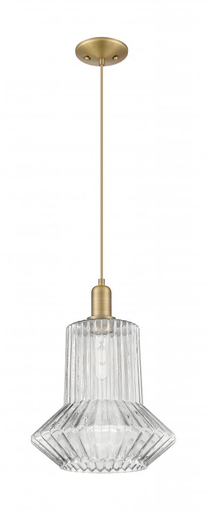 Springwater - 1 Light - 12 inch - Satin Gold - Cord hung - Mini Pendant