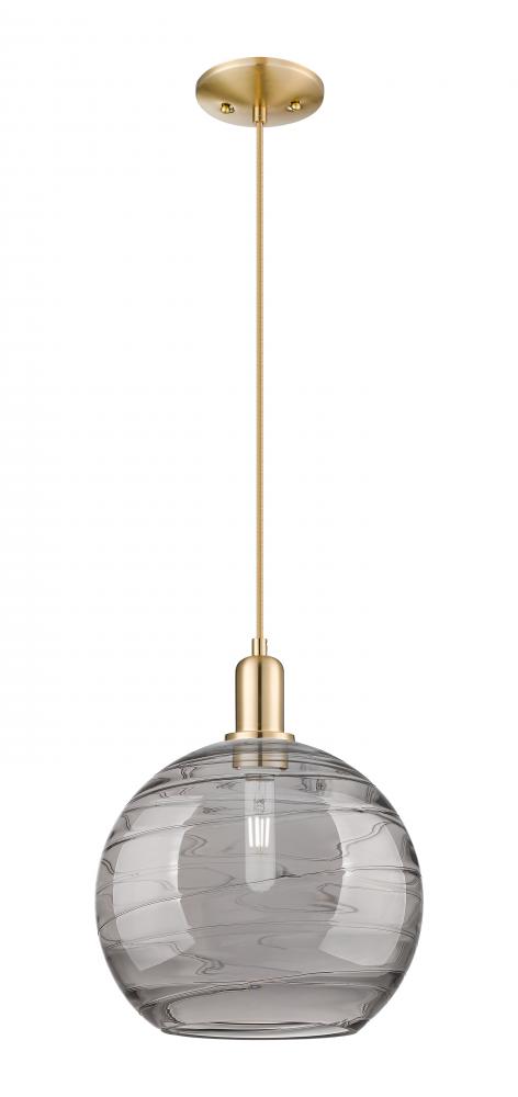 Athens Deco Swirl - 1 Light - 12 inch - Champagne Bronze - Cord hung - Mini Pendant