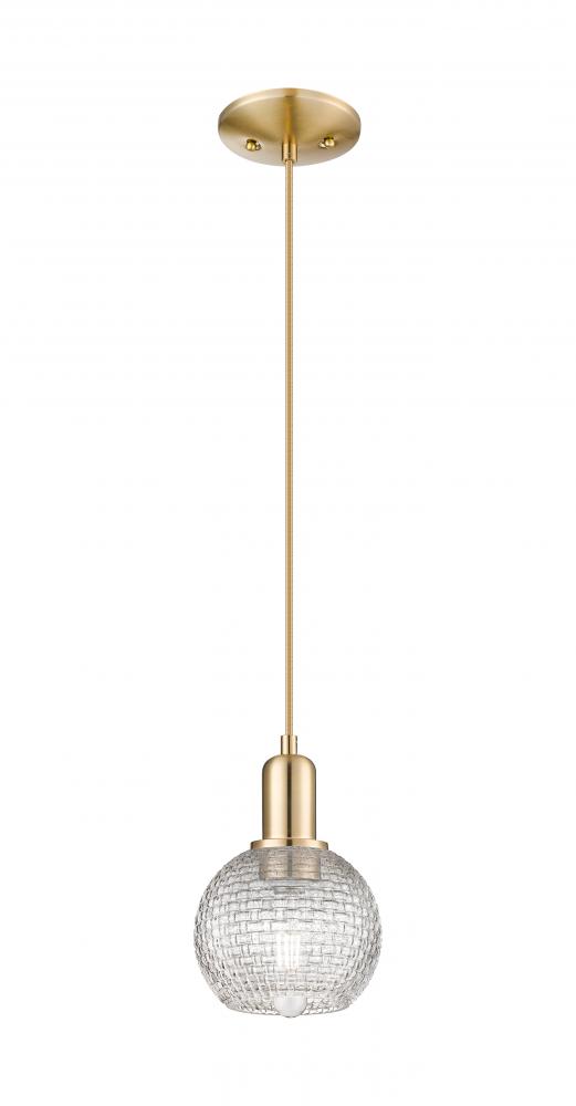 Athens - 1 Light - 6 inch - Champagne Bronze - Cord hung - Mini Pendant