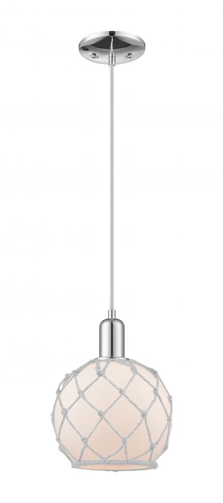 Farmhouse Rope - 1 Light - 8 inch - Polished Chrome - Cord hung - Mini Pendant