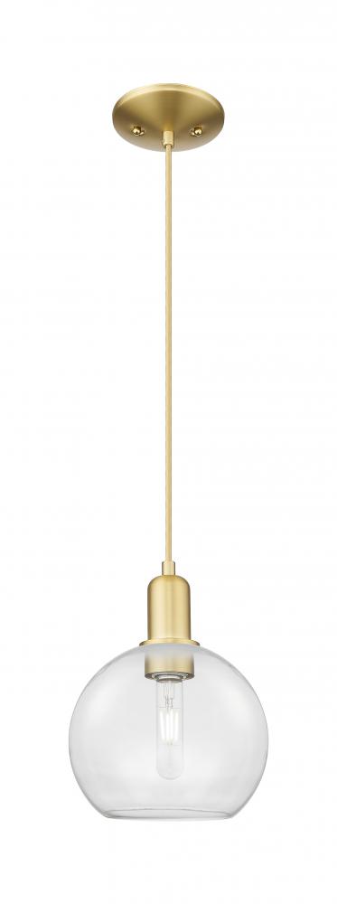 Athens - 1 Light - 8 inch - Satin Gold - Cord hung - Mini Pendant