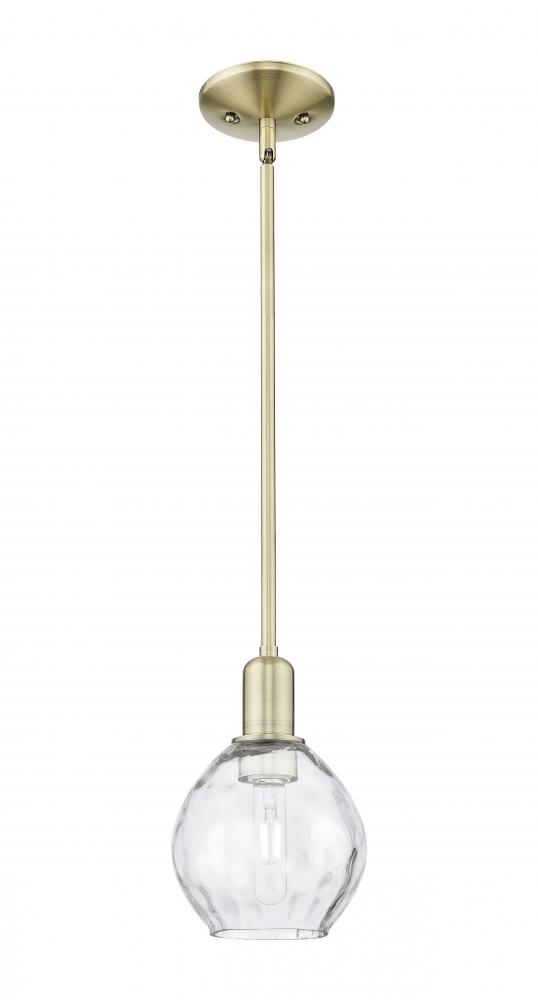 Waverly - 1 Light - 6 inch - Brushed Brass - Stem hung - Mini Pendant