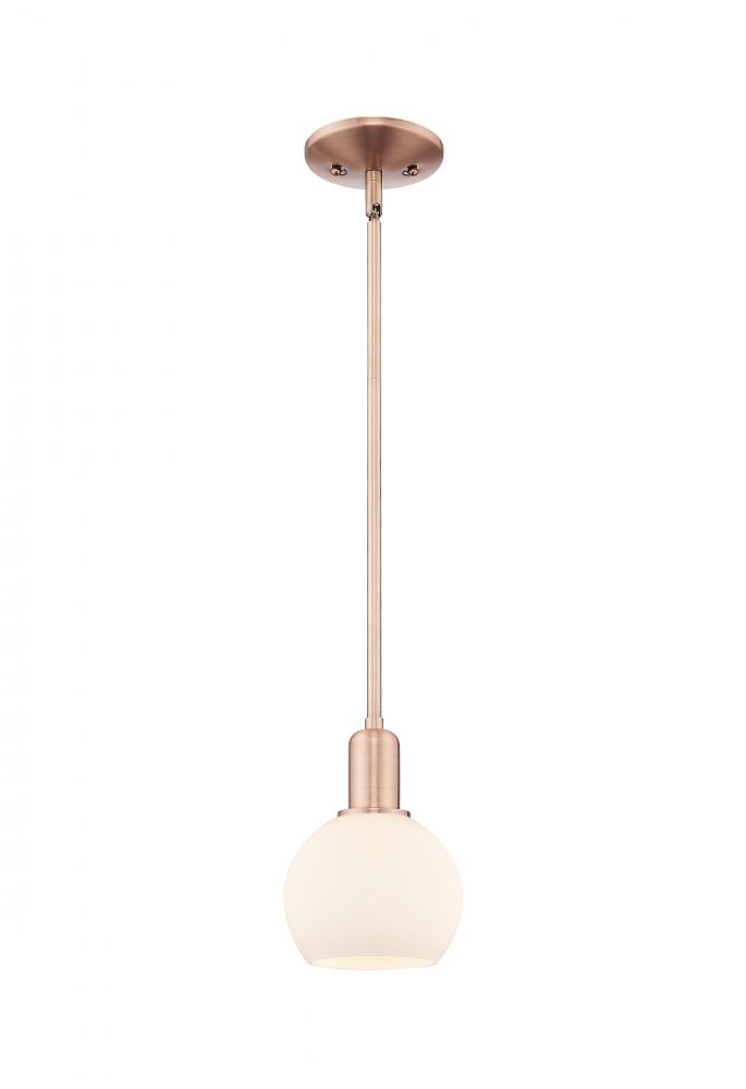 Athens - 1 Light - 6 inch - Antique Copper - Stem hung - Mini Pendant