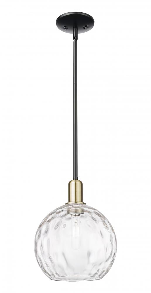 Athens Water Glass - 1 Light - 10 inch - Black Antique Brass - Stem hung - Mini Pendant