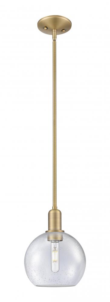 Athens - 1 Light - 8 inch - Brushed Brass - Stem hung - Mini Pendant