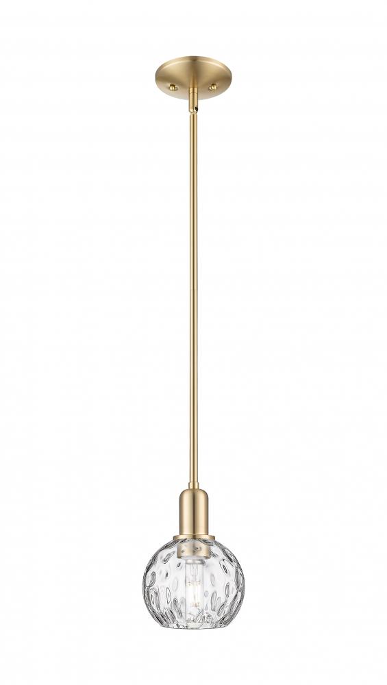 Athens Water Glass - 1 Light - 6 inch - Champagne Bronze - Stem hung - Mini Pendant