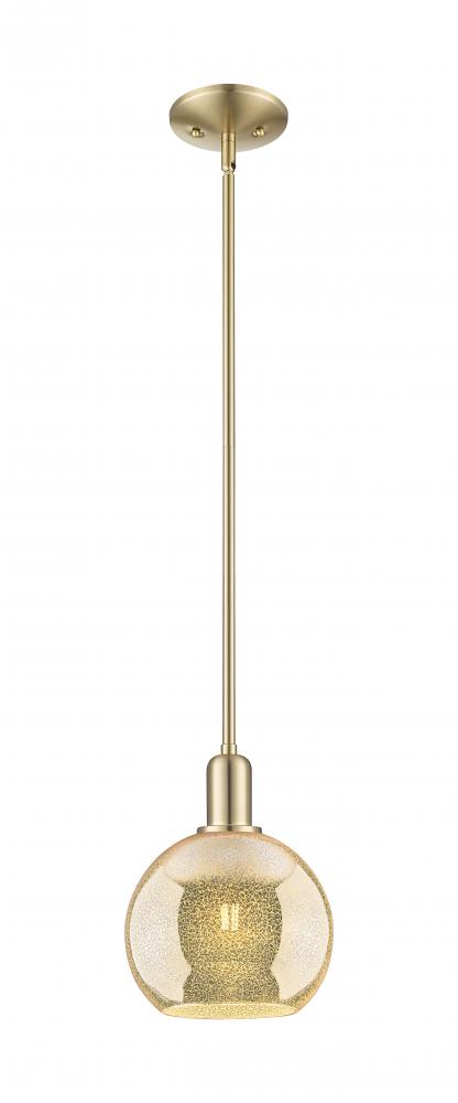 Athens - 1 Light - 8 inch - Champagne Bronze - Stem hung - Mini Pendant