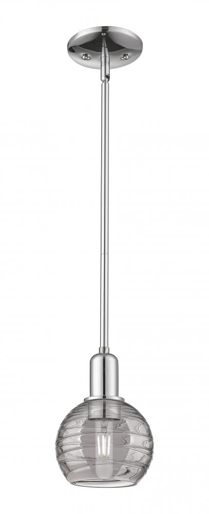 Athens Deco Swirl - 1 Light - 6 inch - Polished Chrome - Mini Pendant
