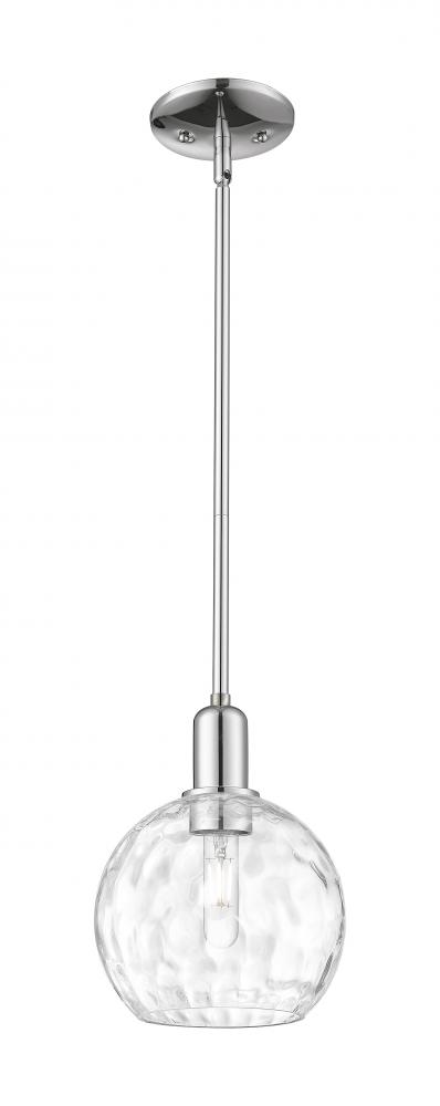 Athens Water Glass - 1 Light - 8 inch - Polished Chrome - Stem hung - Mini Pendant