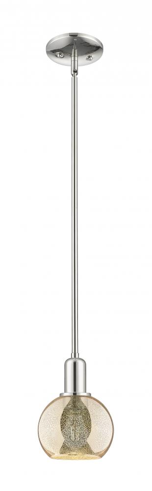 Athens - 1 Light - 6 inch - Polished Nickel - Stem hung - Mini Pendant