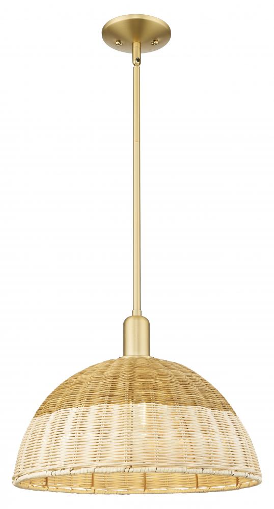 Natural Ballston Dome - 1 Light - 6 inch - Satin Gold - Mini Pendant