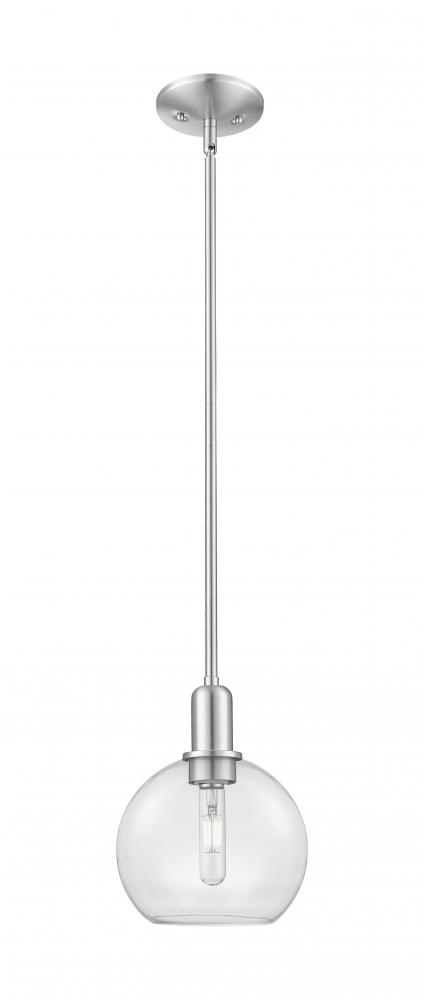 Athens - 1 Light - 8 inch - Brushed Satin Nickel - Stem hung - Mini Pendant