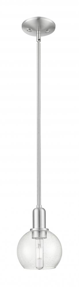 Athens - 1 Light - 6 inch - Brushed Satin Nickel - Stem hung - Mini Pendant