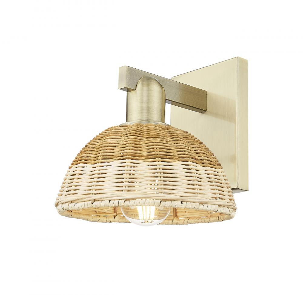 Natural Ballston Dome - 1 Light - 6 inch - Polished Nickel - Sconce