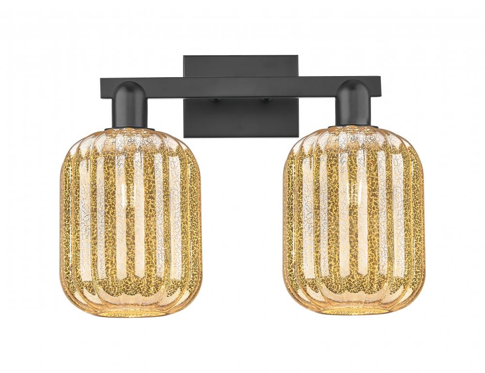 Preston - 2 Light - 16 inch - Matte Black - Bath Vanity Light