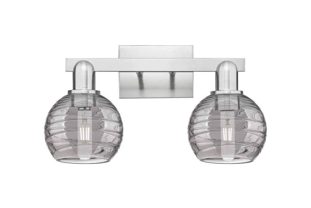 Athens Deco Swirl - 2 Light - 16 inch - Brushed Satin Nickel - Bath Vanity Light