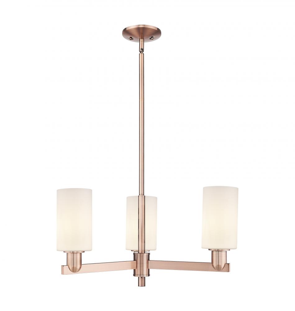Clymer - 3 Light - 26 inch - Antique Copper - Stem hung - Flush Mount