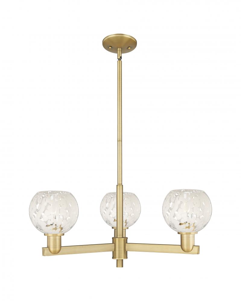 White Mouchette - 3 Light - 28 inch - Brushed Brass - Stem hung - Flush Mount