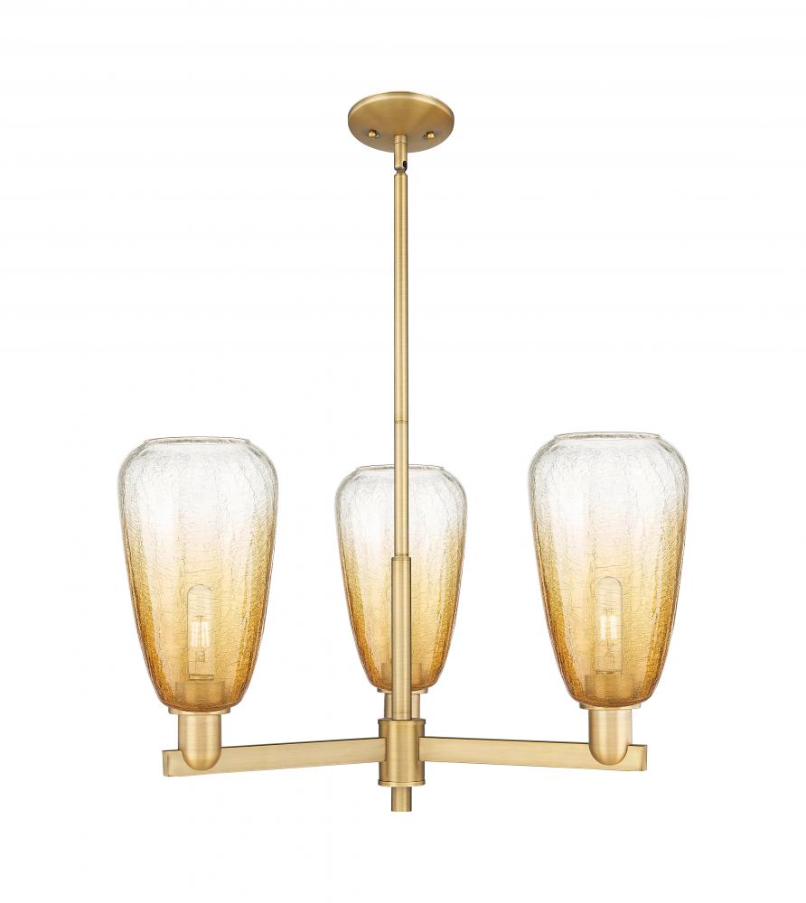 Brookhaven Almond - 3 Light - 18 inch - Brushed Brass - Flush Mount