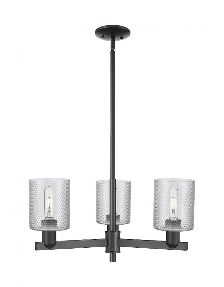 Cobbleskill - 3 Light - 27 inch - Matte Black - Stem hung - Flush Mount