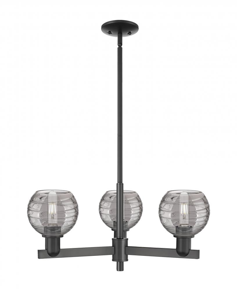 Athens Deco Swirl - 3 Light - 18 inch - Matte Black - Flush Mount